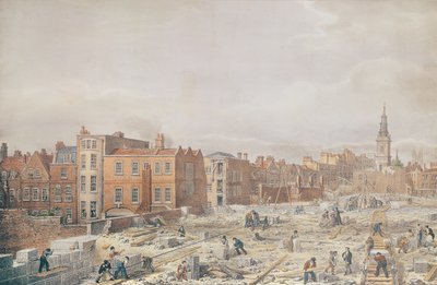 A View of the Northern Approach to the London Bridge while in state of progress by George Snr Scharf